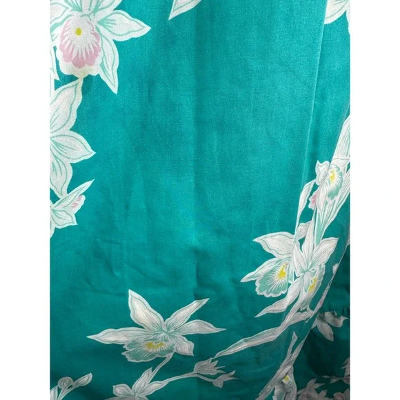 Vtg Royal Creations Hawaii Floral Orchid Ruffle Hem Dress Muumuu Women's Large - Picture 13 of 16